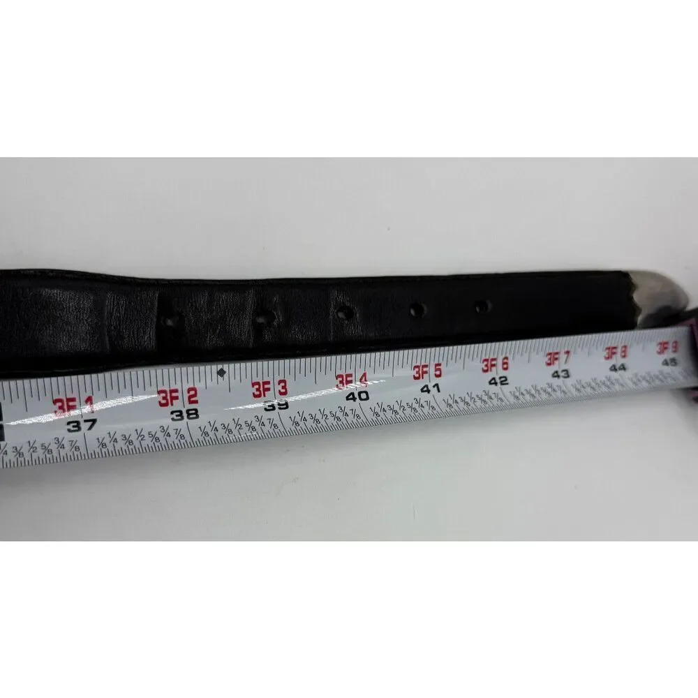 John Rich & Bros‎ Woolrich Men’s Belt Size 40 Black Leather Silver Golf